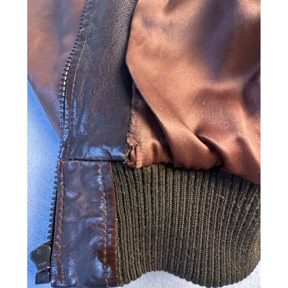 Silverman’s Vintage Drum Dyed Leather Bomber Jacket Size 36